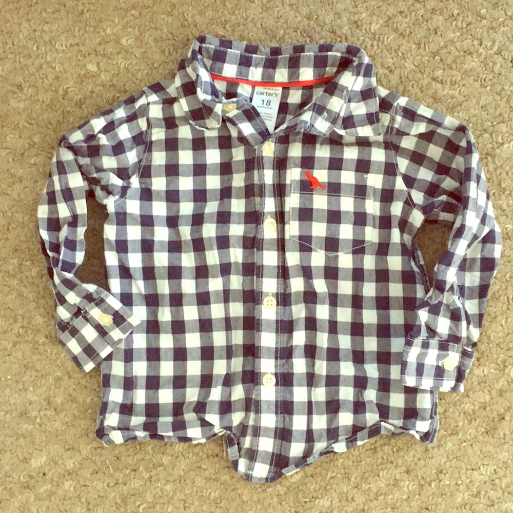 Carter’s cute plaid button up shirt top size 18 mo